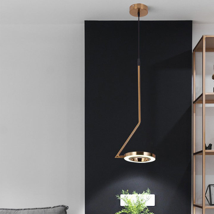 Modern Minimalist Aluminum Iron Acrylic Round LED Pendant Light For Dining Room