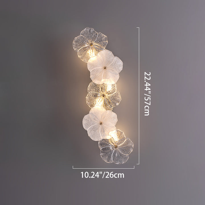 Modern Luxury Iron Glass Petal-Shaped 2/4-Light Wall Sconce Lamp For Living Room