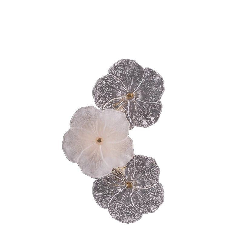 Modern Luxury Iron Glass Petal-Shaped 2/4-Light Wall Sconce Lamp For Living Room