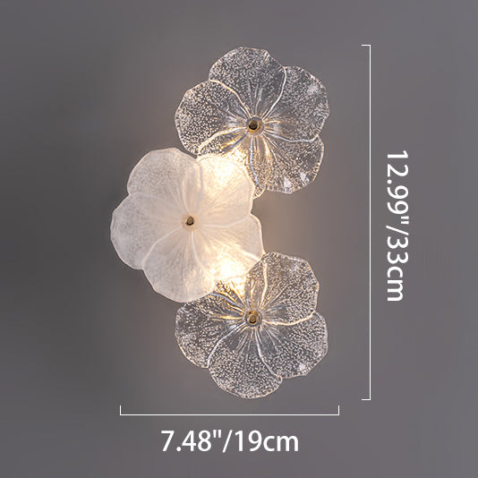 Modern Luxury Iron Glass Petal-Shaped 2/4-Light Wall Sconce Lamp For Living Room