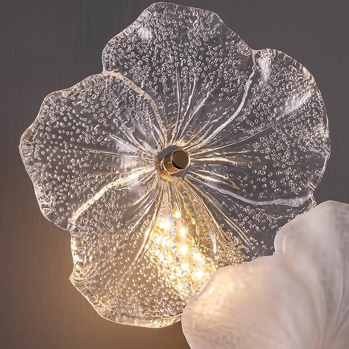 Modern Luxury Iron Glass Petal-Shaped 2/4-Light Wall Sconce Lamp For Living Room