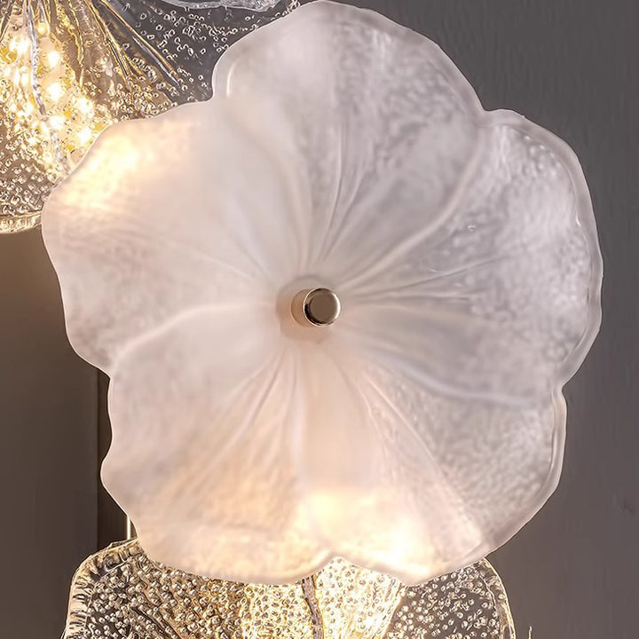 Modern Luxury Iron Glass Petal-Shaped 2/4-Light Wall Sconce Lamp For Living Room