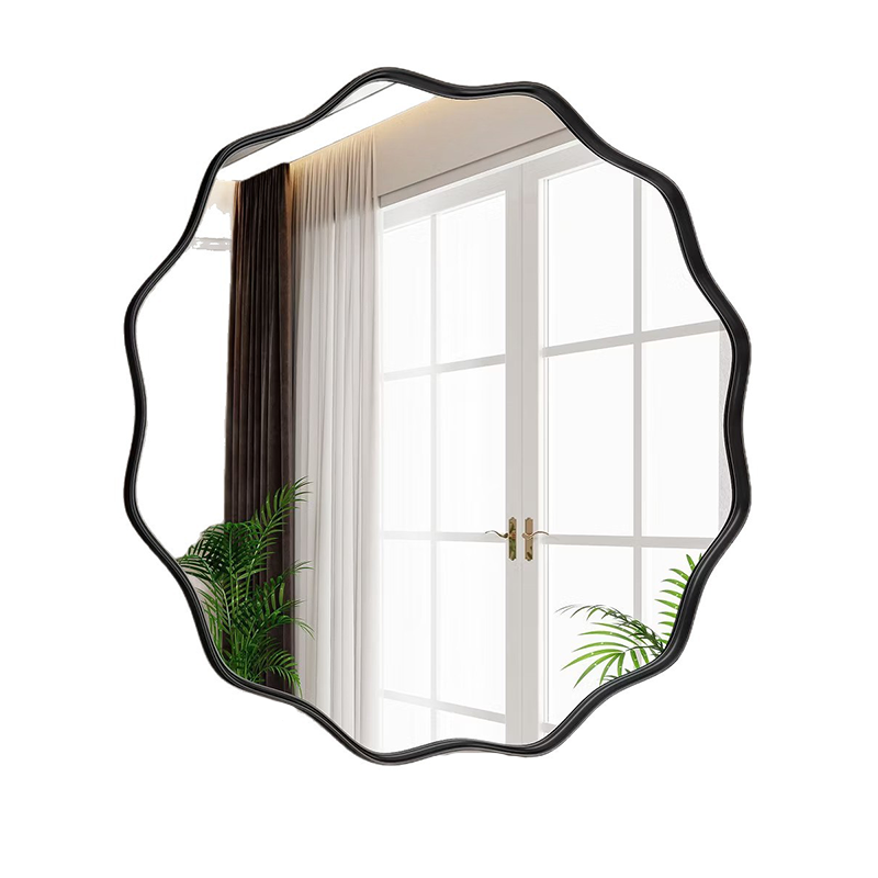 Modern Minimalist Irregular Aluminum Alloy Glass Wall Mirror For Bathroom