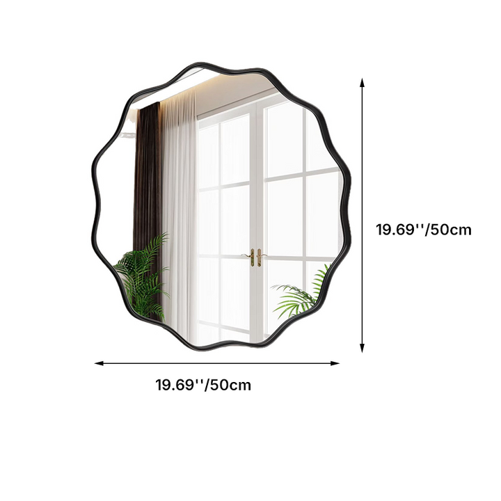 Modern Minimalist Irregular Aluminum Alloy Glass Wall Mirror For Bathroom