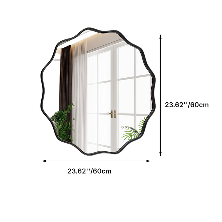 Modern Minimalist Irregular Aluminum Alloy Glass Wall Mirror For Bathroom