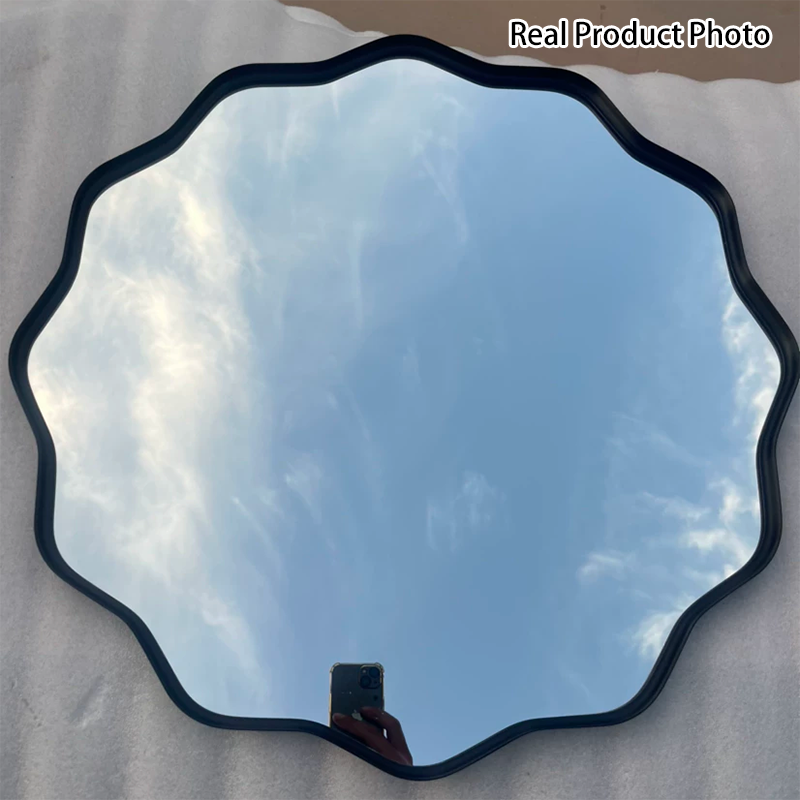 Modern Minimalist Irregular Aluminum Alloy Glass Wall Mirror For Bathroom