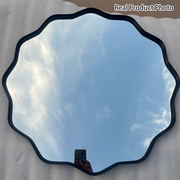 Modern Minimalist Irregular Aluminum Alloy Glass Wall Mirror For Bathroom
