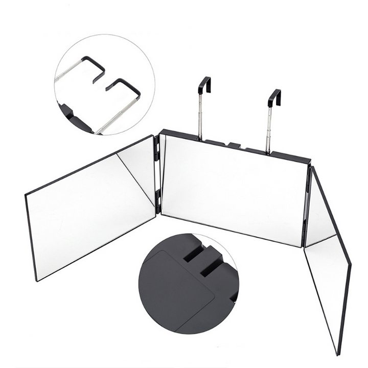 Modern Minimalist Rectangular ABS Glass Barber Wall Mirror Folding For Bathroom