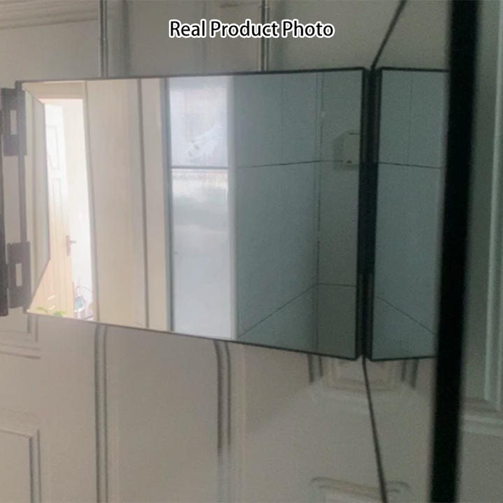 Modern Minimalist Rectangular ABS Glass Barber Wall Mirror Folding For Bathroom