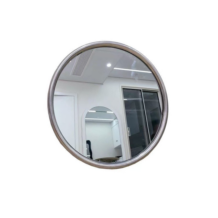 Modern Minimalist Round Square Stainless Steel Glass Wall Mirror For Bathroom