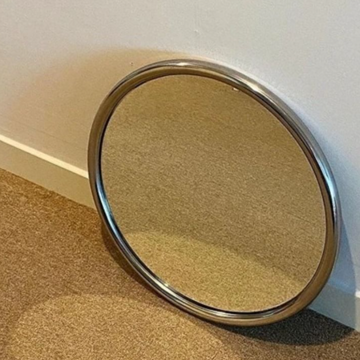 Modern Minimalist Round Square Stainless Steel Glass Wall Mirror For Bathroom