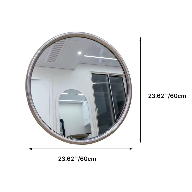 Modern Minimalist Round Square Stainless Steel Glass Wall Mirror For Bathroom