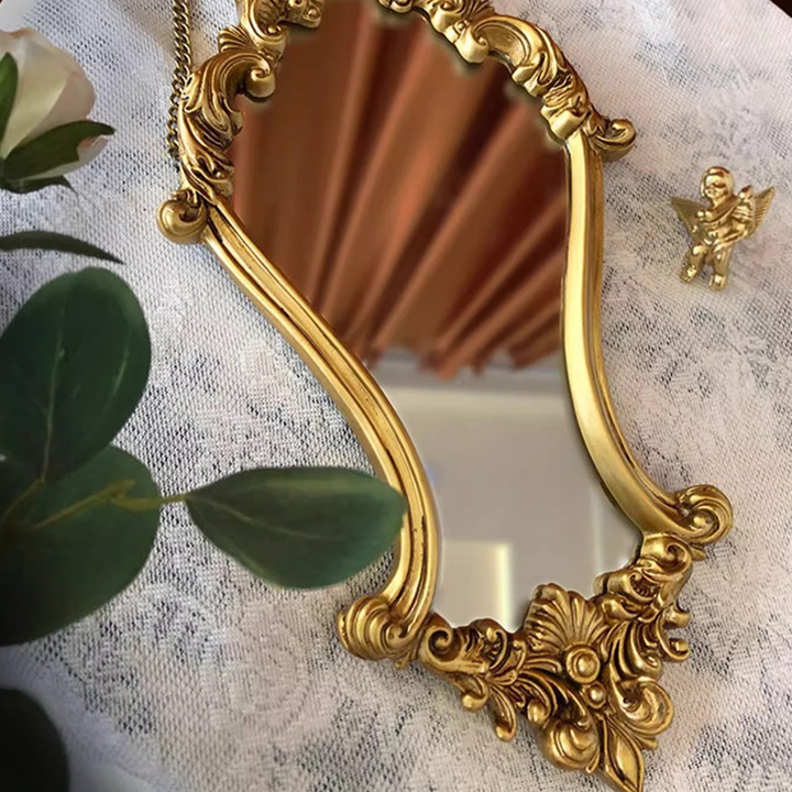 Traditional French Diamond Resin Glass Wall Mirror Decorative Mirror For Living Room