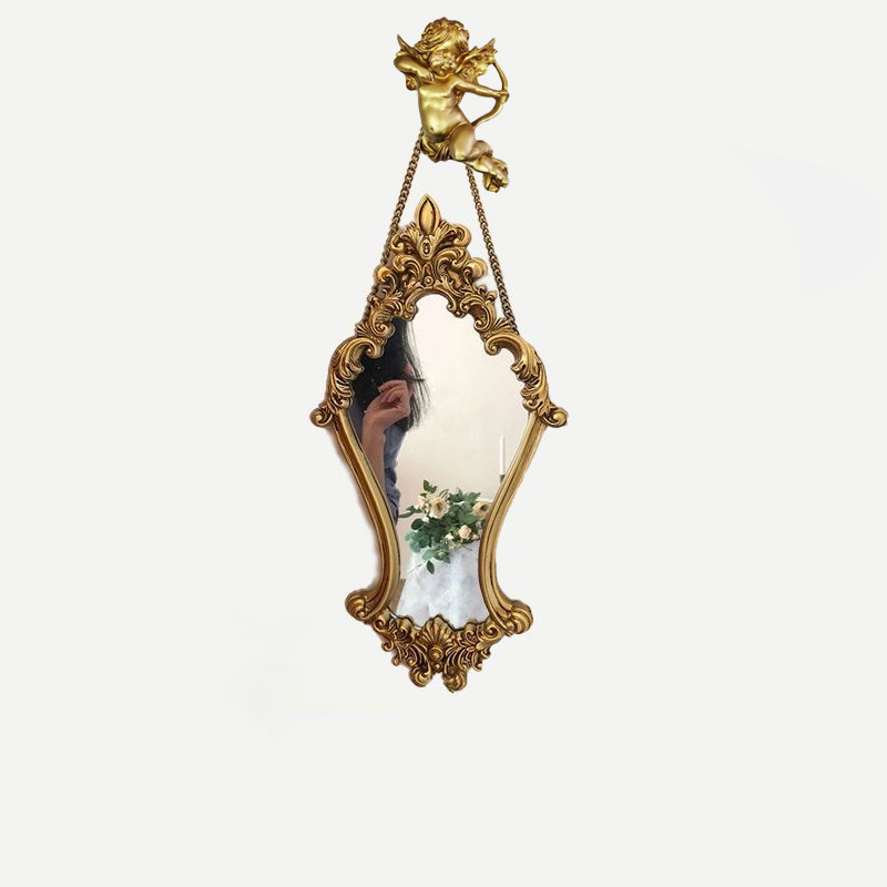 Traditional French Diamond Resin Glass Wall Mirror Decorative Mirror For Living Room
