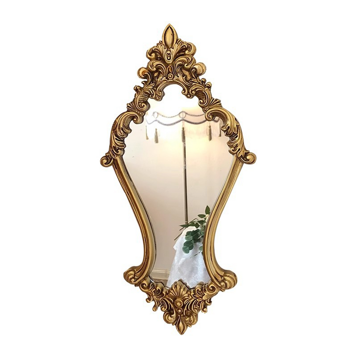 Traditional French Diamond Resin Glass Wall Mirror Decorative Mirror For Living Room