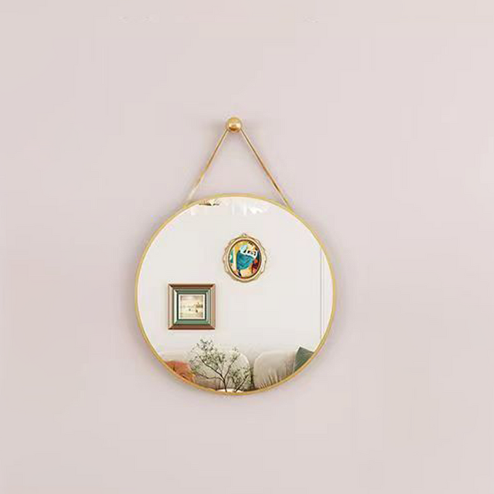 Modern Minimalist Round PVC MDF Glass Wall Mirror For Living Room