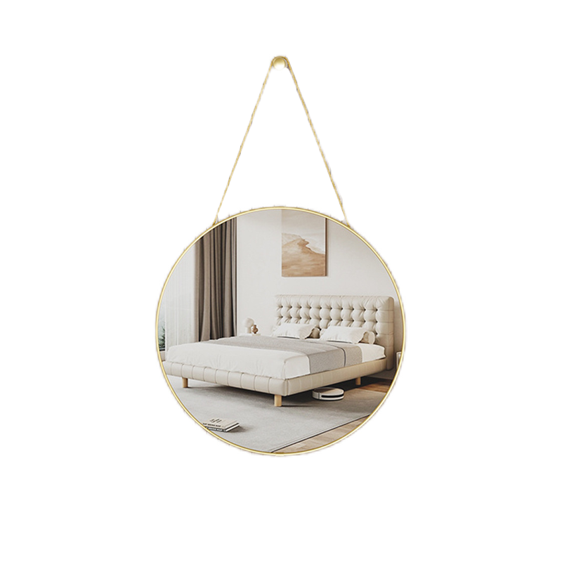 Modern Minimalist Round PVC MDF Glass Wall Mirror For Living Room
