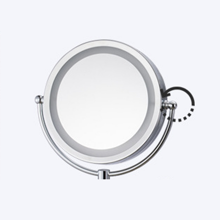 Modern Minimalist Round Iron Glass LED Wall Mirror Foldable For Bathroom