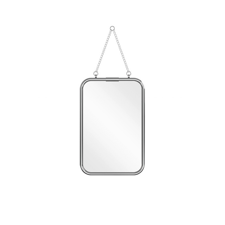 Modern Minimalist Rectangular Stainless Steel Glass Tri-Fold Wall Mirror For Bathroom
