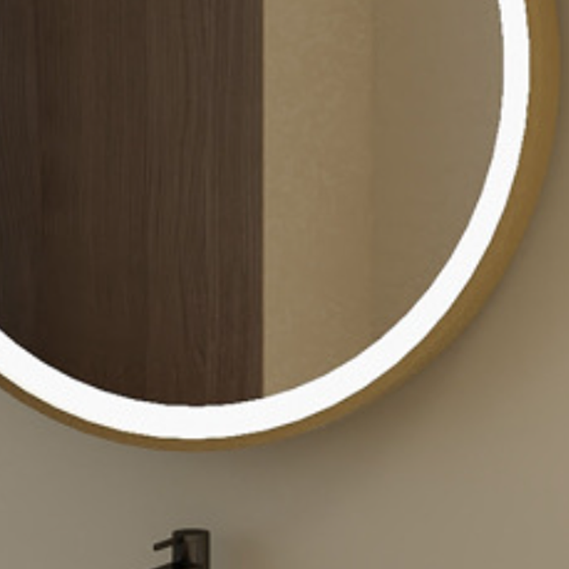 Modern Minimalist Round Aluminum Alloy Glass Wall Mirror Makeup Mirror For Bathroom