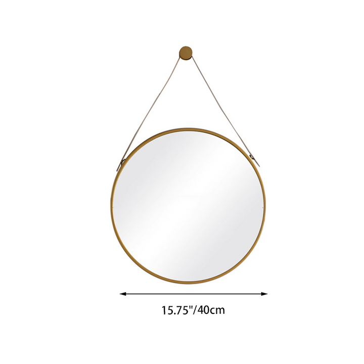 Modern Minimalist Round Aluminum Alloy Glass Wall Mirror Makeup Mirror For Bathroom
