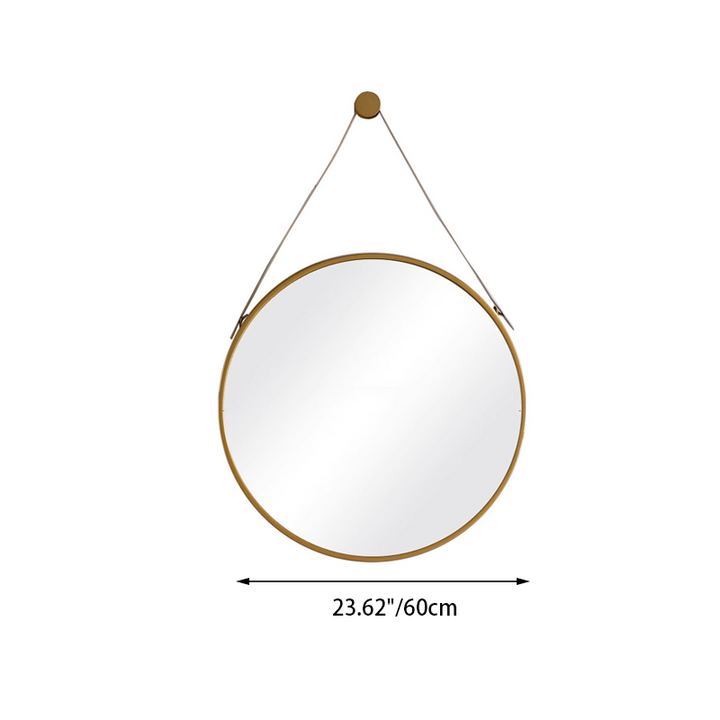 Modern Minimalist Round Aluminum Alloy Glass Wall Mirror Makeup Mirror For Bathroom