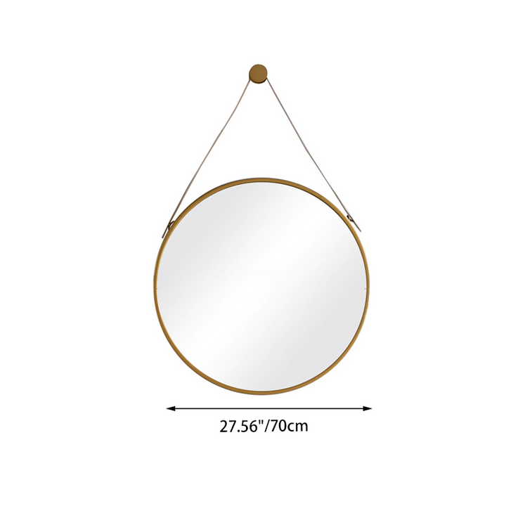 Modern Minimalist Round Aluminum Alloy Glass Wall Mirror Makeup Mirror For Bathroom