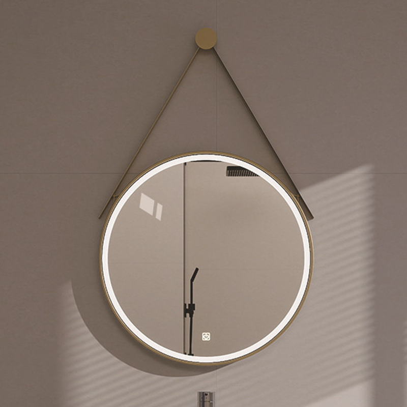 Modern Minimalist Round Aluminum Alloy Glass Wall Mirror Makeup Mirror For Bathroom