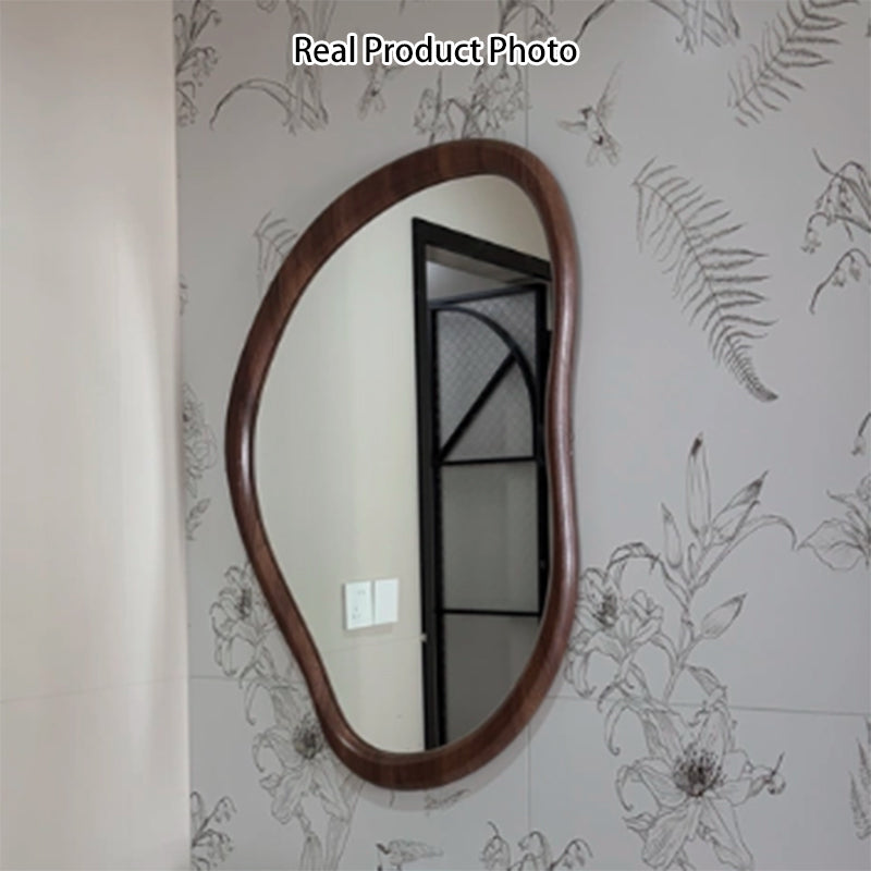 Traditional Vintage Irregular Plywood Glass Wall Mirror For Bathroom