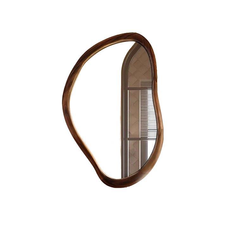 Traditional Vintage Irregular Plywood Glass Wall Mirror For Bathroom
