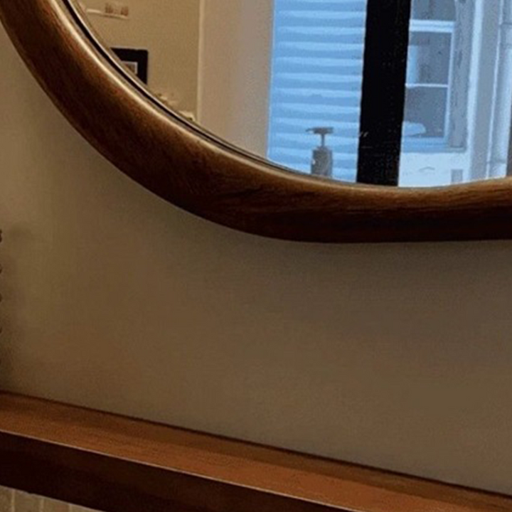 Traditional Vintage Irregular Plywood Glass Wall Mirror For Bathroom
