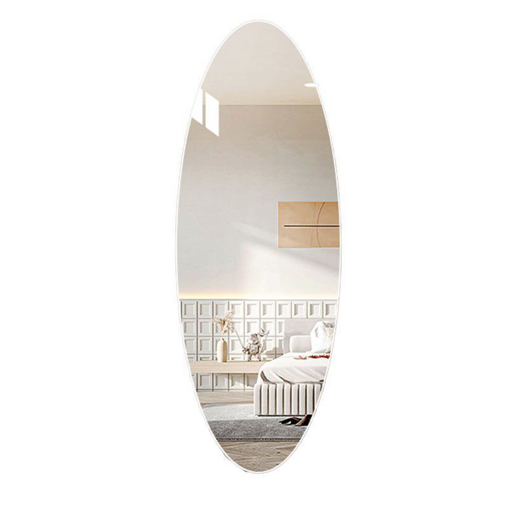 Modern Minimalist Oval Glass Full-Length Mirror Wall Mounted For Living Room