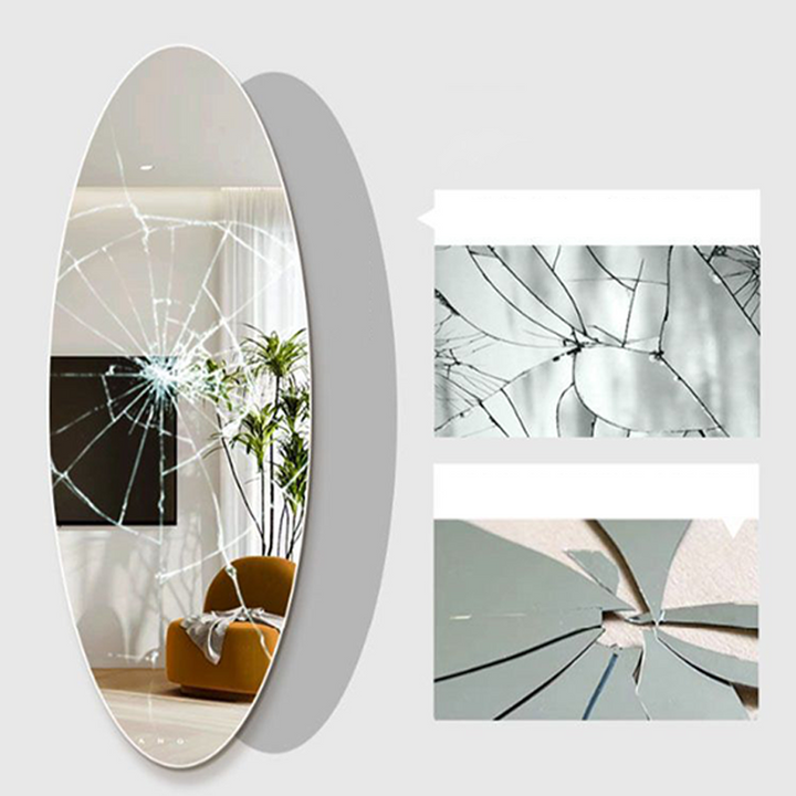 Modern Minimalist Oval Glass Full-Length Mirror Wall Mounted For Living Room