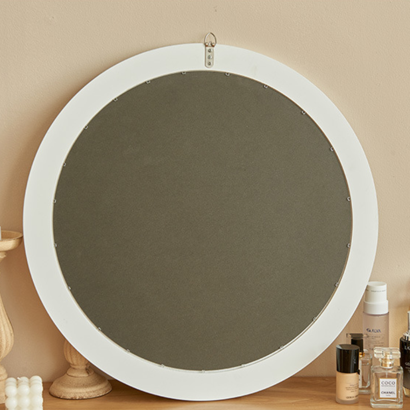 Contemporary Creative Round Shell Glass MDF Wall Mirror For Bathroom