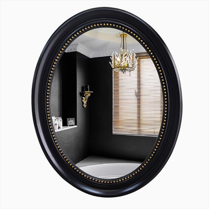 Traditional French Oval Glass Plastic Wall Mirror For Bathroom