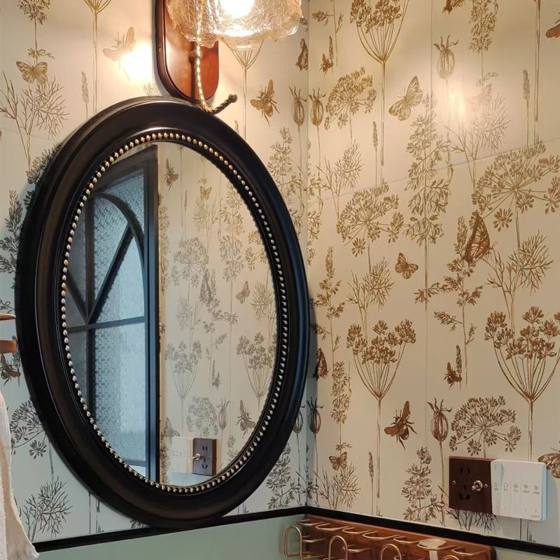Traditional French Oval Glass Plastic Wall Mirror For Bathroom