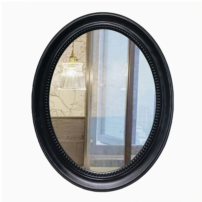 Traditional French Oval Glass Plastic Wall Mirror For Bathroom