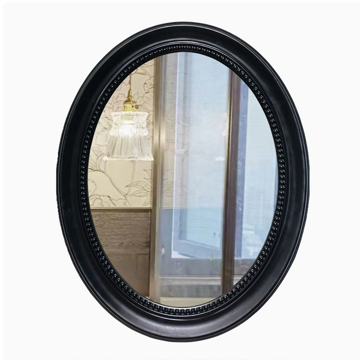 Traditional French Oval Glass Plastic Wall Mirror For Bathroom