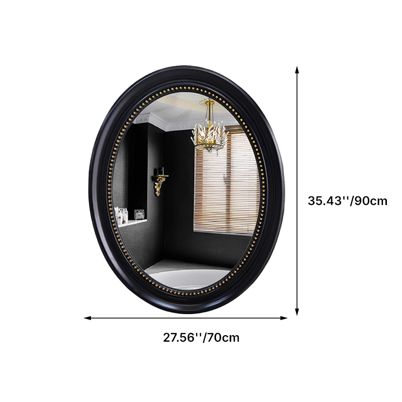 Traditional French Oval Glass Plastic Wall Mirror For Bathroom