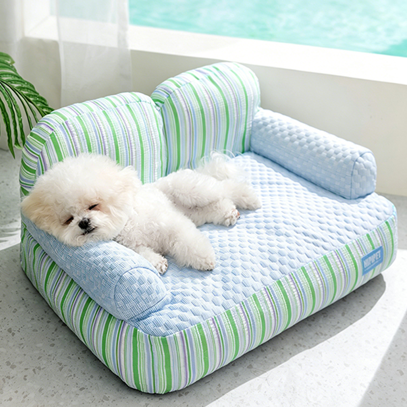 Contemporary Coastal Polyester Fabric PP Cotton Rectangular Dog Bed Pet Bed For Living Room