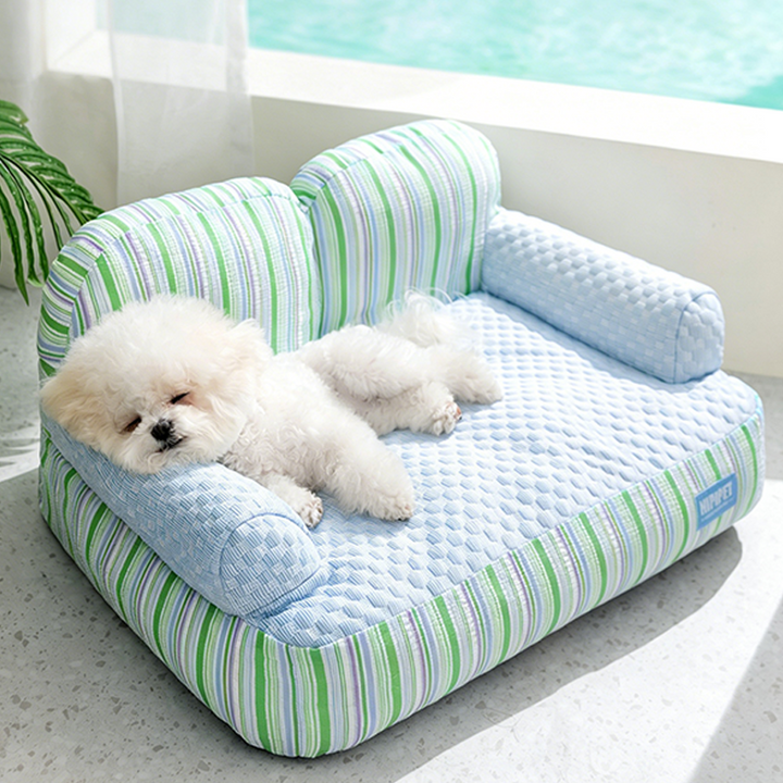 Contemporary Coastal Polyester Fabric PP Cotton Rectangular Dog Bed Pet Bed For Living Room