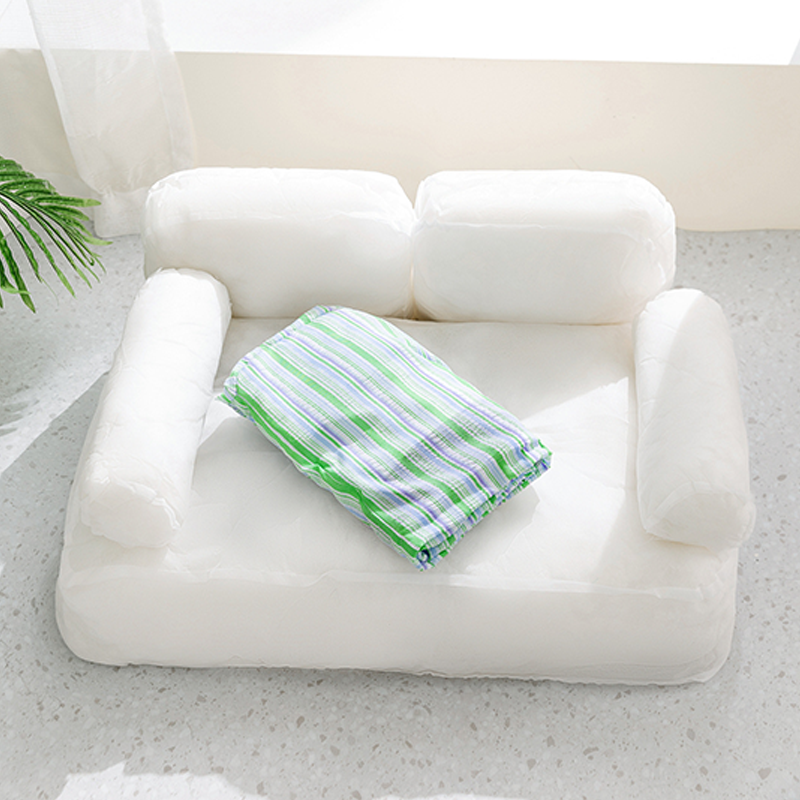 Contemporary Coastal Polyester Fabric PP Cotton Rectangular Dog Bed Pet Bed For Living Room