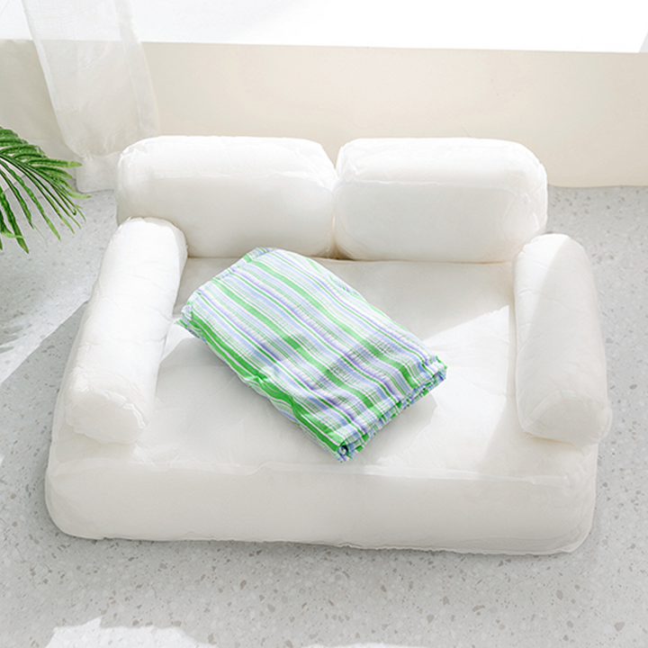 Contemporary Coastal Polyester Fabric PP Cotton Rectangular Dog Bed Pet Bed For Living Room