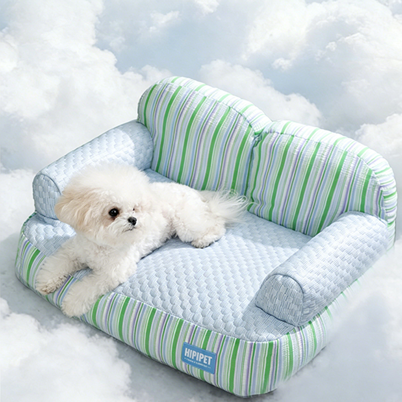 Contemporary Coastal Polyester Fabric PP Cotton Rectangular Dog Bed Pet Bed For Living Room