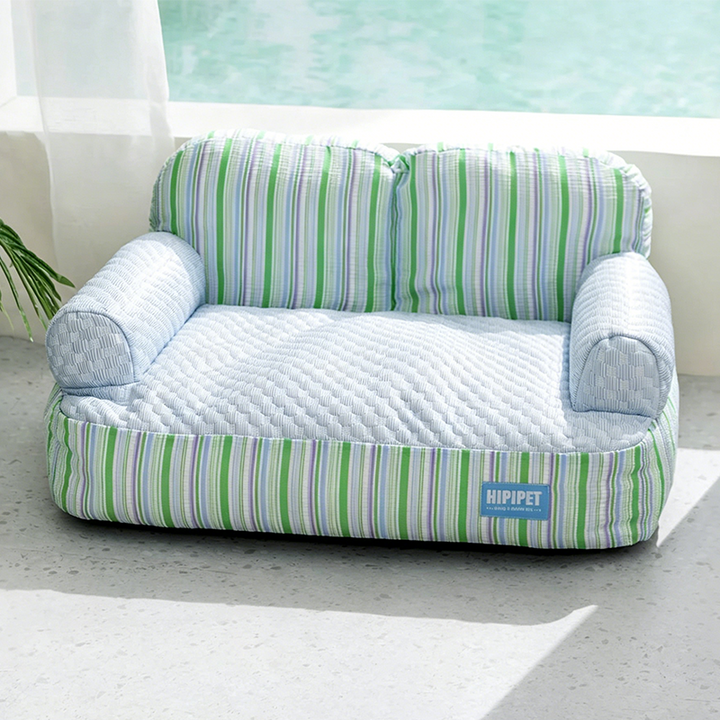 Contemporary Coastal Polyester Fabric PP Cotton Rectangular Dog Bed Pet Bed For Living Room