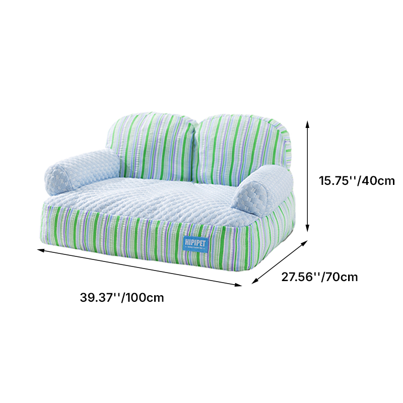 Contemporary Coastal Polyester Fabric PP Cotton Rectangular Dog Bed Pet Bed For Living Room