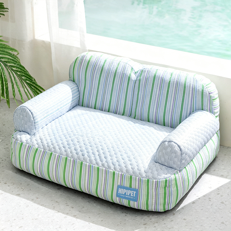 Contemporary Coastal Polyester Fabric PP Cotton Rectangular Dog Bed Pet Bed For Living Room