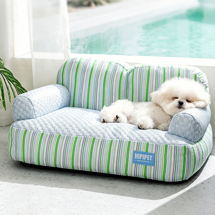Contemporary Coastal Polyester Fabric PP Cotton Rectangular Dog Bed Pet Bed For Living Room