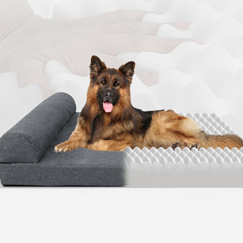 Modern Minimalist Rectangular Linen Fabric Cooling Dog Bed Pet Bed Removable For Living Room