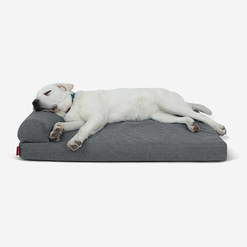Modern Minimalist Rectangular Linen Fabric Cooling Dog Bed Pet Bed Removable For Living Room